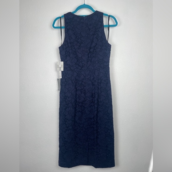 NWT Maggy London Navy Valentine Midi Dress with 3-d floral appliques Sz. 6 - Picture 8 of 13